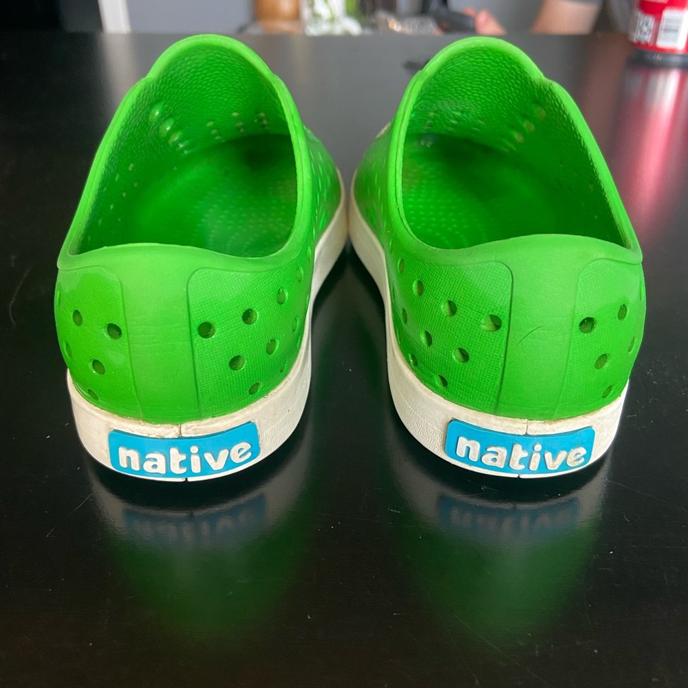 Kids green Native shoes size 12
